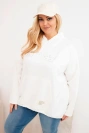 Damen Hoodie Plus Size mit Kapuze und Druck ecru