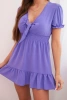 Dress with a tied V-neckline purple