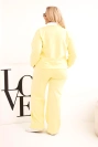 Ladies' set butter Plus Size with wide legs and collar yellow