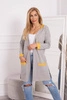 Two-color cape with a hood mustard+gray