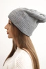Women's winter wool hat with zirconia K453 gray