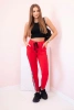 Women's sweatpants with side stripes and drawstring waist red
