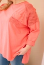 Moteriška Plus Size medvilninė palaidinė su spauda persikų