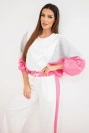 Women's butter-soft set with a loose sweatshirt and wide-leg pants pink