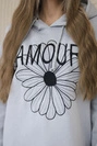 Long insulated dress with embroidery grey