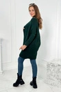 Sweater with batwing sleeve dark green