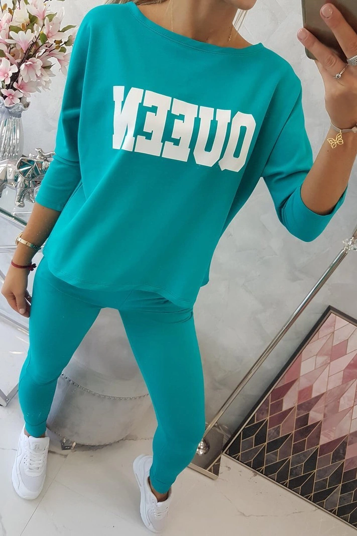 Sada s potlačou Queen zelená