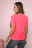 Perfekte rosa Bluse mit Neonprint