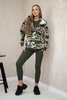 3-teiliges Moor Set Bluse, Top und Leggings khaki + ecru