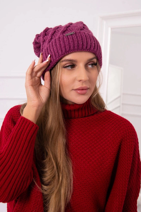 Wanda vilnonė kepurė K281 tamsiai violetinė