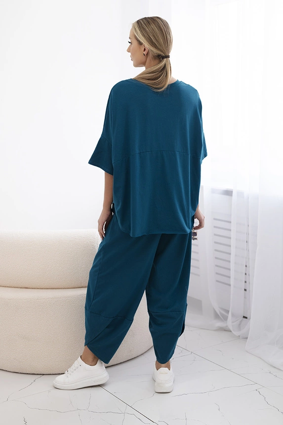 Cotton set blouse + trousers nautical