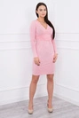 Dress fitted with a cut under the bust powder pink