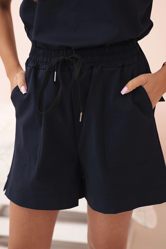 Punto-Set für Damen mit kurzen Ärmeln und Shorts marineblau