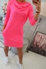 Dress with a hood and pockets pink neon