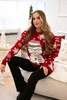 Christmas sweater with a snowman red