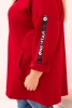 Bluza damska Plus Size z wiskozą rozpinana z kapturem czerwona