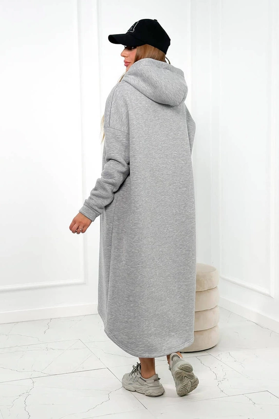 Insulated dress with a hood grey