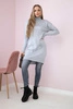 Sweater with stand-up collar light gray