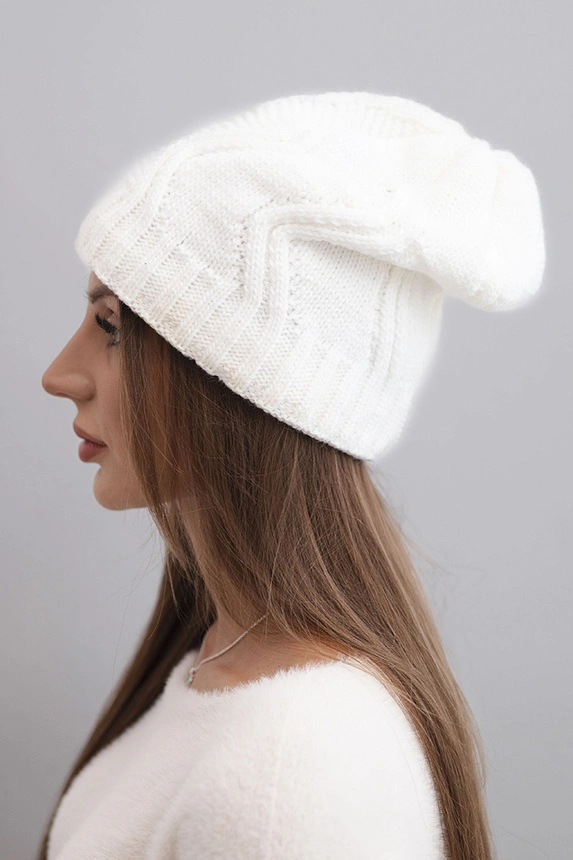 Cap with fleece Sylwia K244 white