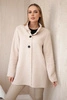 Button-down coat with stand-up collar beige