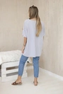 Oversize-Bluse mit Anhänger grau