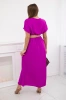 Long dress with a decorative belt dark purple