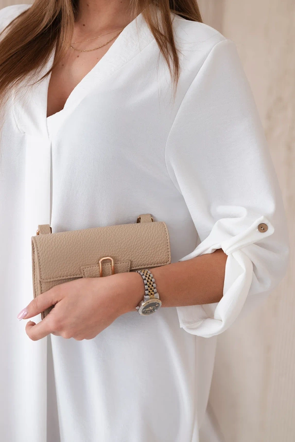 Kleid mit V-Ausschnitt ecru