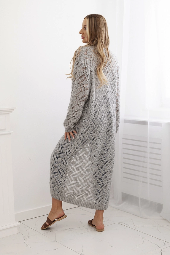 Sweater long cardigan Super KID Mohair grey