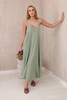 Muslin dress with straps light khaki