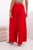 Women's wide-leg viscose trousers red