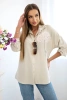 Viscose shirt with flower beige