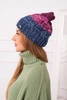 Cap with fleece Dolores K303 jeans+pink+dark purple