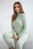 Alpaca sweater set two-piece dark mint