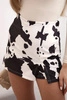 Women's skirt-shorts with animal print black