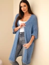 Damen Oversize Pullover mit lockerem Strick und ohne Verschluss Jeansblau