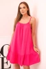 Women's muslin dress with straps and frill pink