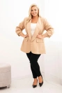 Dámska elegantná plus size sako camelová