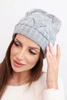 Women's winter wool hat with an openwork pattern K427 gray
