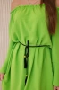 Dress tied at the waist with a drawstring bright green