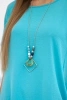 Dress with pockets and pendant turquoise
