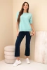 Women's viscose short-sleeve sweater mint