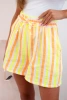 Women's cotton shorts striped yellow neon