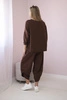 Cotton sweatshirt pants set brown
