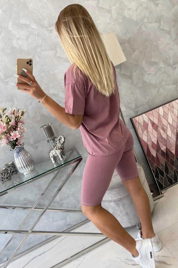 Top+Leggings-Set dunkelrosa