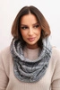 Women's soft winter wool scarf KN25 gray+graphite