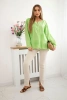 Shirt blouse with an embroidered pattern bright green