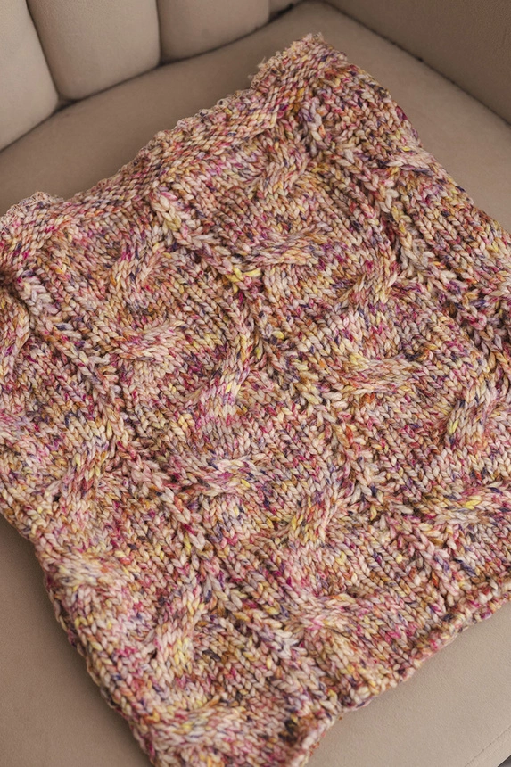 Women's soft wool winter scarf KN25 pink+yellow