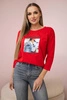 Collage-Print Bluse rot