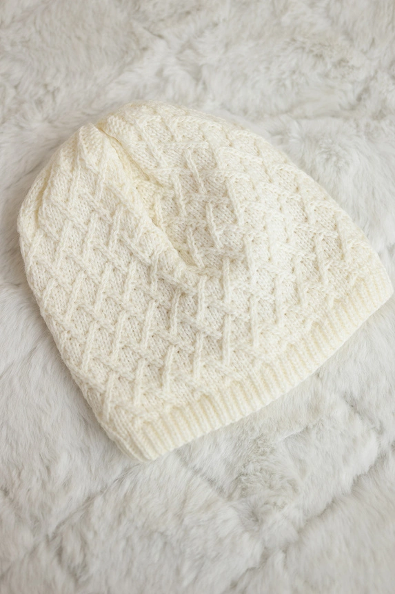 Cap with fleece Kratka K204 ecru