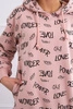 Sweatshirt with inscriptions dark powdered pink